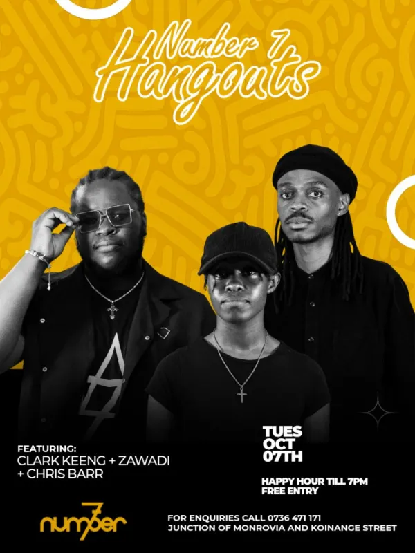 Number 7 Hangouts: Acoustic Evening with Clark Keeng, Zawadi, and Chris Barr